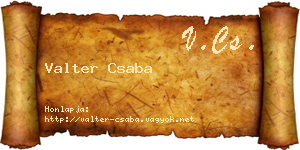 Valter Csaba névjegykártya