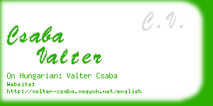 csaba valter business card